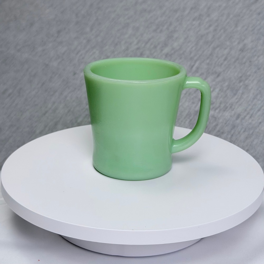 Vintage Fire-King Jadeite D-Handle Coffee Mug Milk Glass Green 1950s USA Made